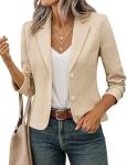 FOLUNSI Women's Cropped Blazer in Khaki