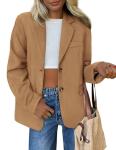 Oversized Faux Suede Blazer for Women