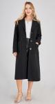 Chouyatou Women's Black Mid-Length Wool Blend Coat