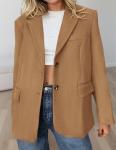 Oversized Faux Suede Blazer for Women