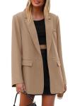 PRETTYGARDEN Women's Khaki Blazer for Work