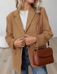 Oversized Faux Suede Blazer for Women