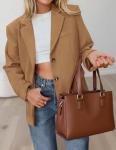 Oversized Faux Suede Blazer for Women