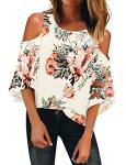 Floral Cold Shoulder Tops for Women 2024
