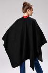 Oversized Black Shawl Poncho Cardigan for Women