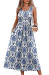 Cute Blue Midi Sundress for Women