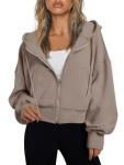 Chic Full Zip Cropped Hoodie for Women