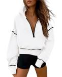 Hooded Cropped Sweatshirt for Women - White