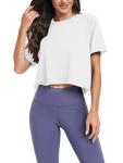 KevaMolly White UPF50+ Loose Fit Workout Crop Top