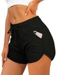 Aloodor Women's Black Workout Shorts for Teachers