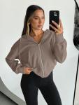 Chic Full Zip Cropped Hoodie for Women