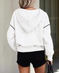 Hooded Cropped Sweatshirt for Women - White