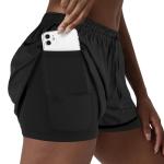 Yevrimow Women's High-Waisted 2-in-1 Running Shorts