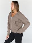 Chic Full Zip Cropped Hoodie for Women