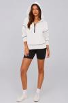 Hooded Cropped Sweatshirt for Women - White