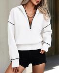 Hooded Cropped Sweatshirt for Women - White