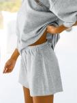 Womens Oversized Pajama Set with Elastic Waist Shorts
