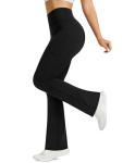Womens High Waisted Flared Yoga Pants with Pockets