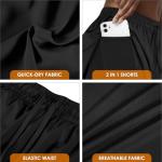 Yevrimow Women's High-Waisted 2-in-1 Running Shorts