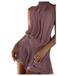 Dusty Pink Halter Backless Mini Dress for Summer