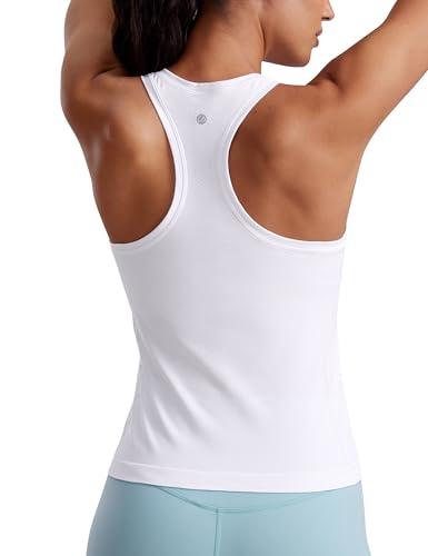 Seamless Workout Tank Top for Women - White