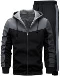 AIELVIN Women's Full Zip Tracksuit in Iron Gray Black