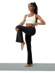 COPYLEAF Womens Yoga Pants with Pockets High Waisted Flare Leggings Bell Bottom Yoga Dress Pants Seamless Bootcut Pants(Black M)