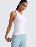 Seamless Workout Tank Top for Women - White