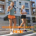 Yevrimow Women's High-Waisted 2-in-1 Running Shorts