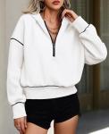Hooded Cropped Sweatshirt for Women - White