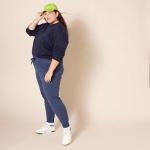 Fleece Jogger Sweatpants for Women, Navy, Plus Size