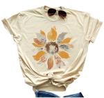 Boho Wildflowers Butterfly Graphic Tee for Women