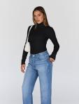 Chic Women's Long Sleeve Turtleneck Top in Black