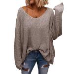 BZB Oversized V Neck Long Sleeve Knit Sweater