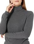 Plus Size Long-Sleeve Turtleneck in Charcoal Heather