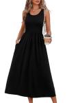 WIHOLL Black Sleeveless Flowy Midi Maxi Dress