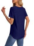 OFEEFAN V Neck Loose Summer Tunic Tops for Women