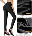 SANTINY High Waisted Faux Leather Leggings