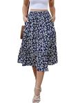 Lyrur Women's Floral Tiered Midi Skirt with Pockets