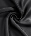 Black Satin Silk High Waist Slit Midi Skirt