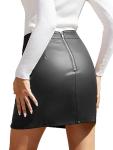 We1Fit High Waisted Black Faux Leather Mini Skirt