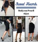 Sweet Hearts Women’s Stretch Pencil Midi Skirt