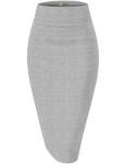 Women's High Waist Stretch Pencil Skirt - Heather Gray