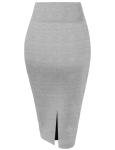 Women's High Waist Stretch Pencil Skirt - Heather Gray