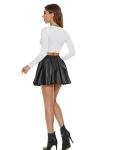 DingCo Women's Black Faux Leather Mini Skirt