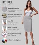 Women's High Waist Stretch Pencil Skirt - Heather Gray