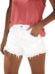 Summer Frayed Denim Shorts for Women with Pockets