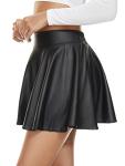 DingCo Women's Black Faux Leather Mini Skirt