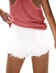 Summer Frayed Denim Shorts for Women with Pockets
