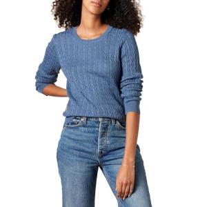 Lightweight Cable Crewneck Sweater for Women
